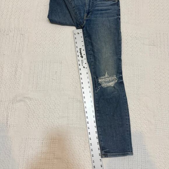Good American 4/27 distressed high rise waist stretch jean J2 3021 - Picture 4 of 14